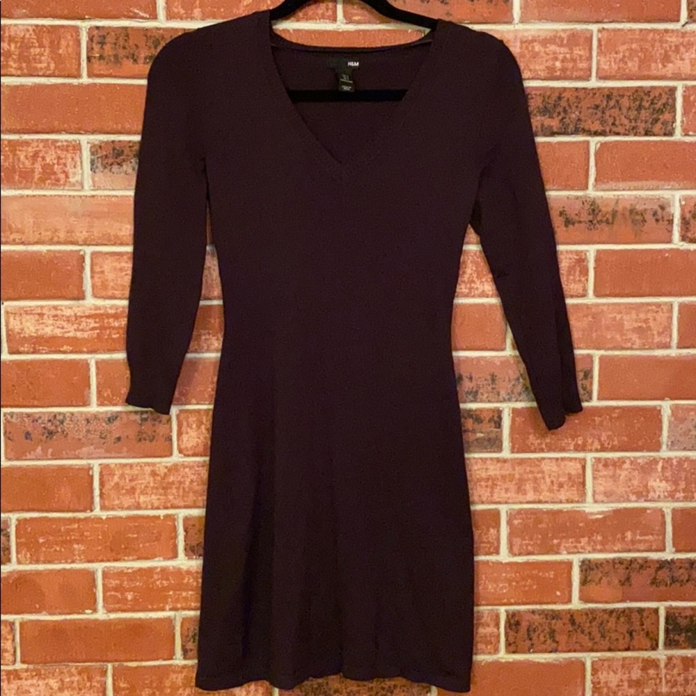 “H&M” Deep purple sweater dress